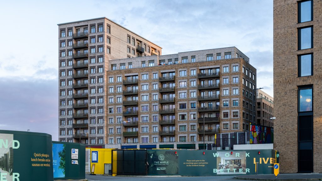 Professional property photography of a residential apartment development at Brent Cross Town in London.