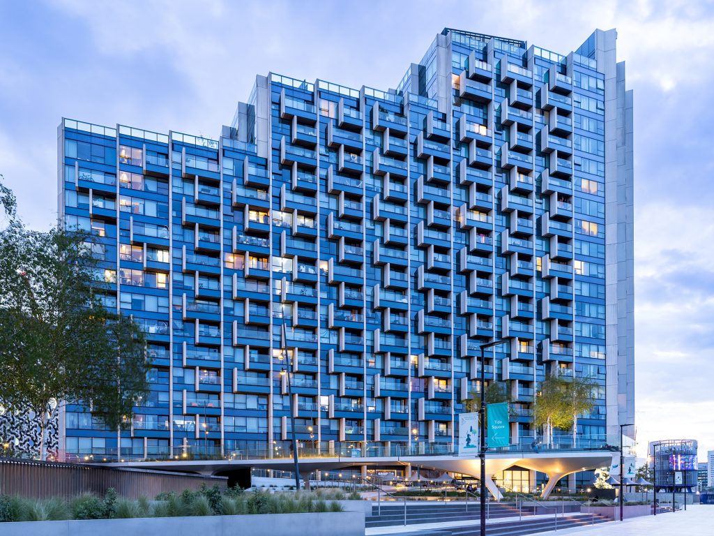 Professional property photography of The Tide residential development at Greenwich Peninsula, London