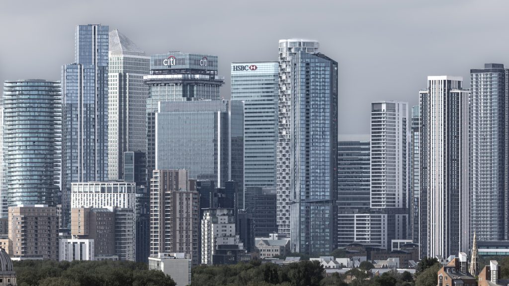 Canary Wharf skyline for London property marketing insights